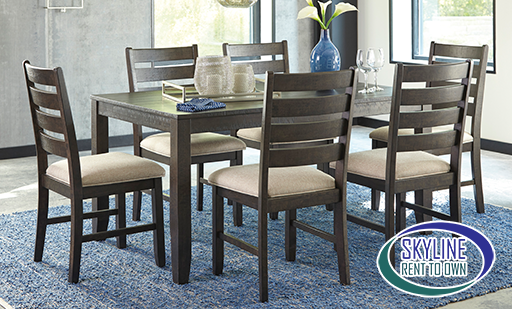 Wood look 6 chair dining set $949.99